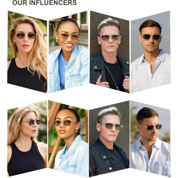 Vintage Square Sunglasses Men Women UV400 Polarized Metal Frame Classic main image 5